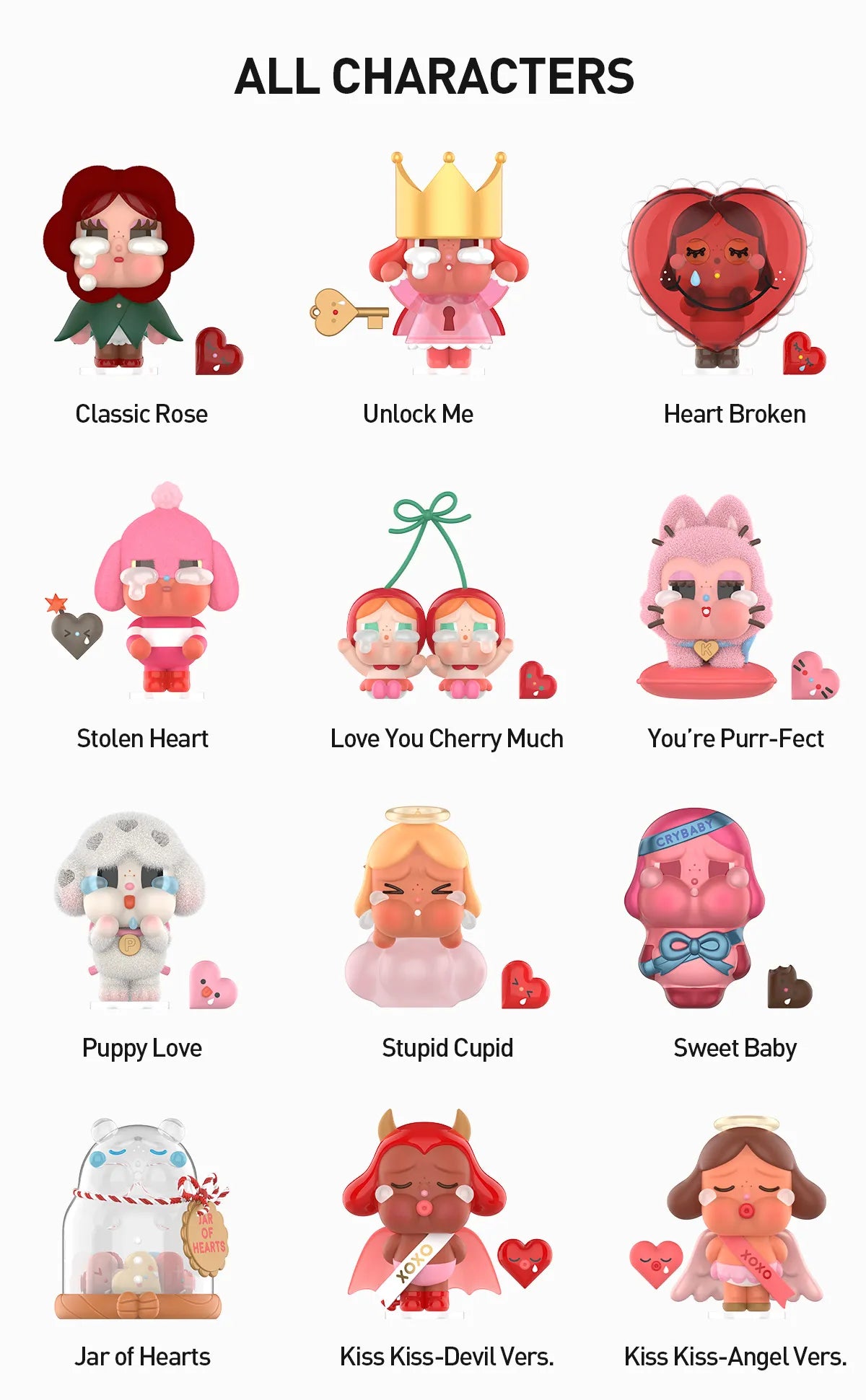 POP MART CRYBABY Crying For Love Series Figures