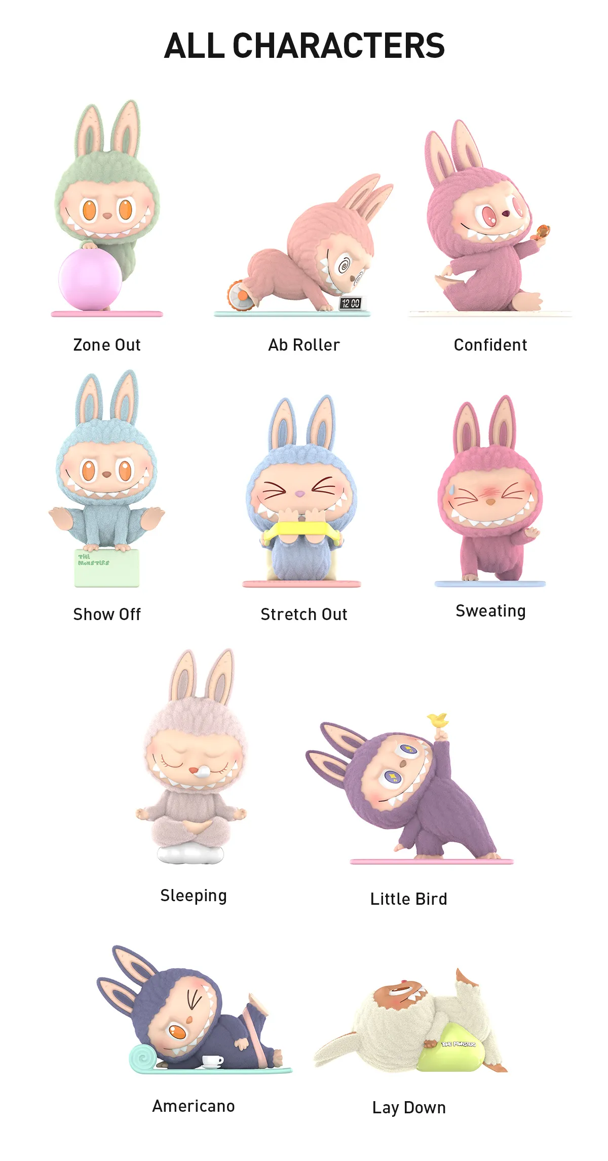 POP MART THE MONSTERS Lazy Yoga Series Figures