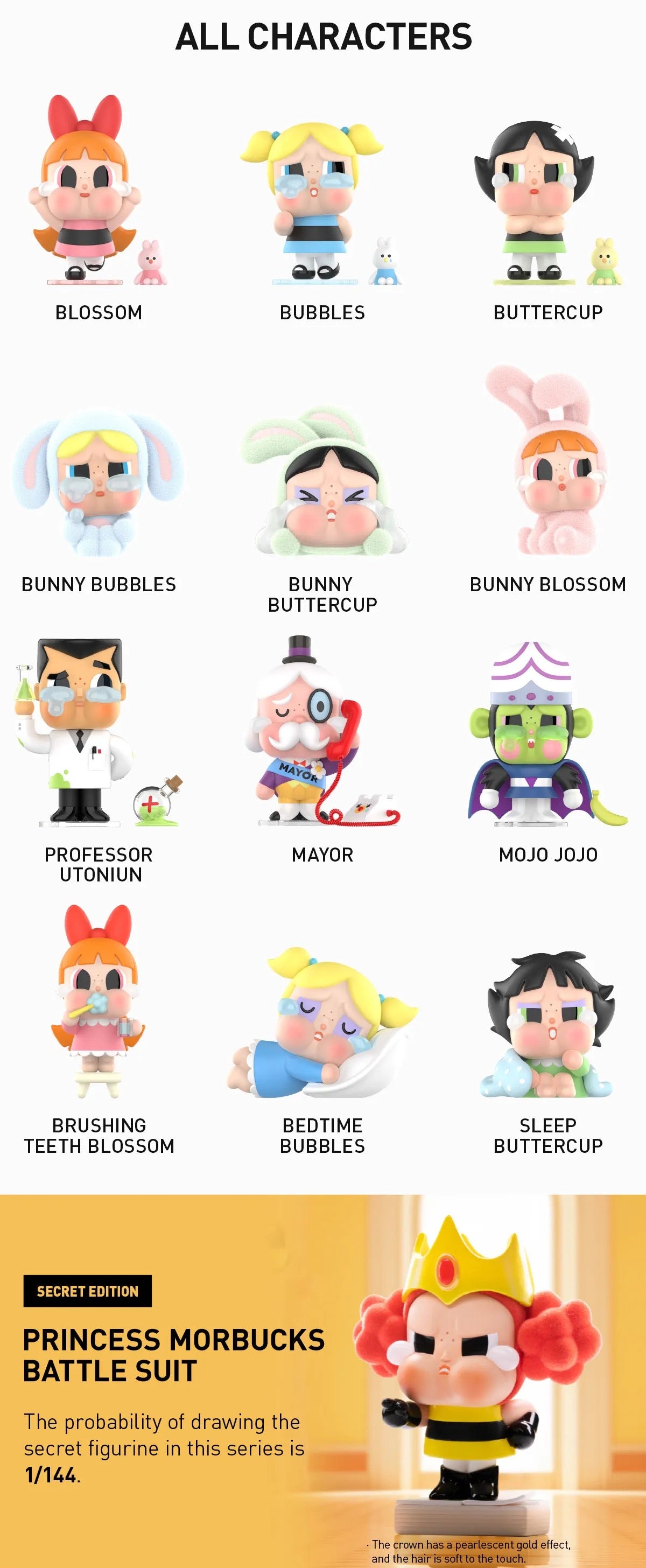 POP MART CRYBABY X Powerpuff Girls Series Figures
